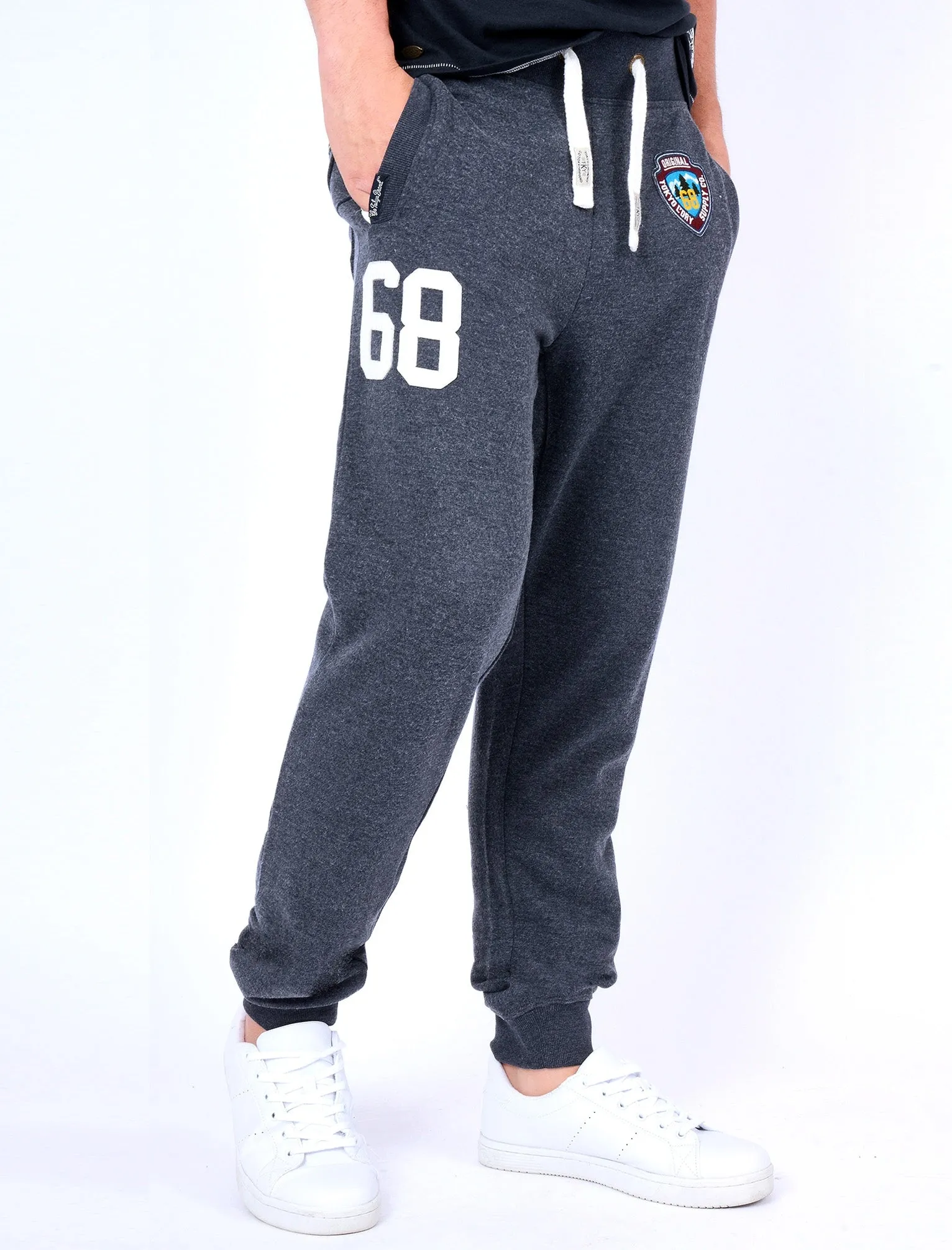 Timberwolf Cuffed Joggers in Dark Denim Marl - Tokyo Laundry