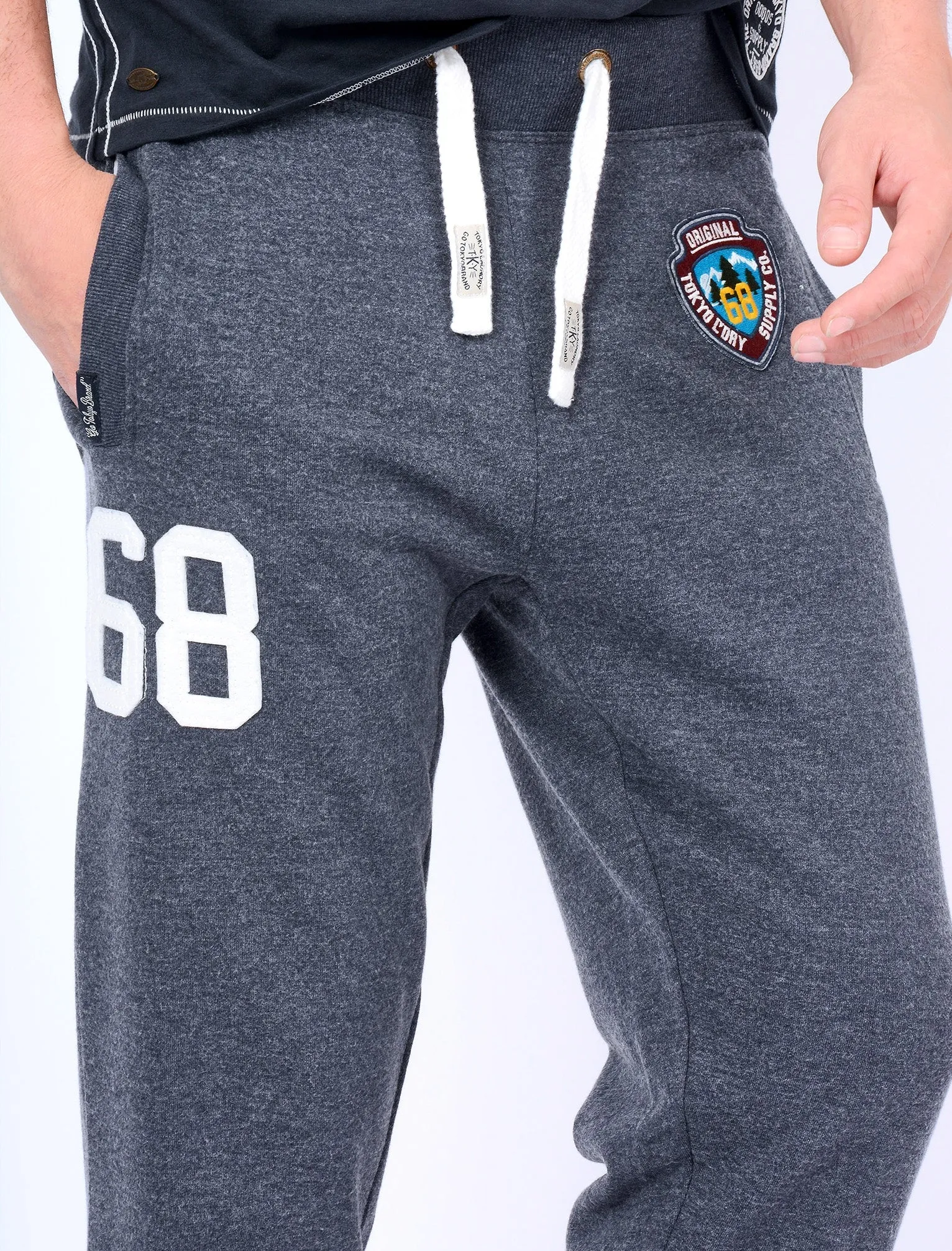 Timberwolf Cuffed Joggers in Dark Denim Marl - Tokyo Laundry