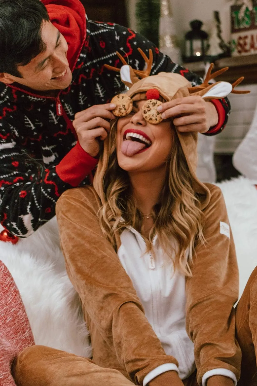 Tipsy Elves Rudolph The Red-Nosed Reindeer Jumpsuit Costume - Cute Brown Rudolf Holiday Animal Onesie for The Family