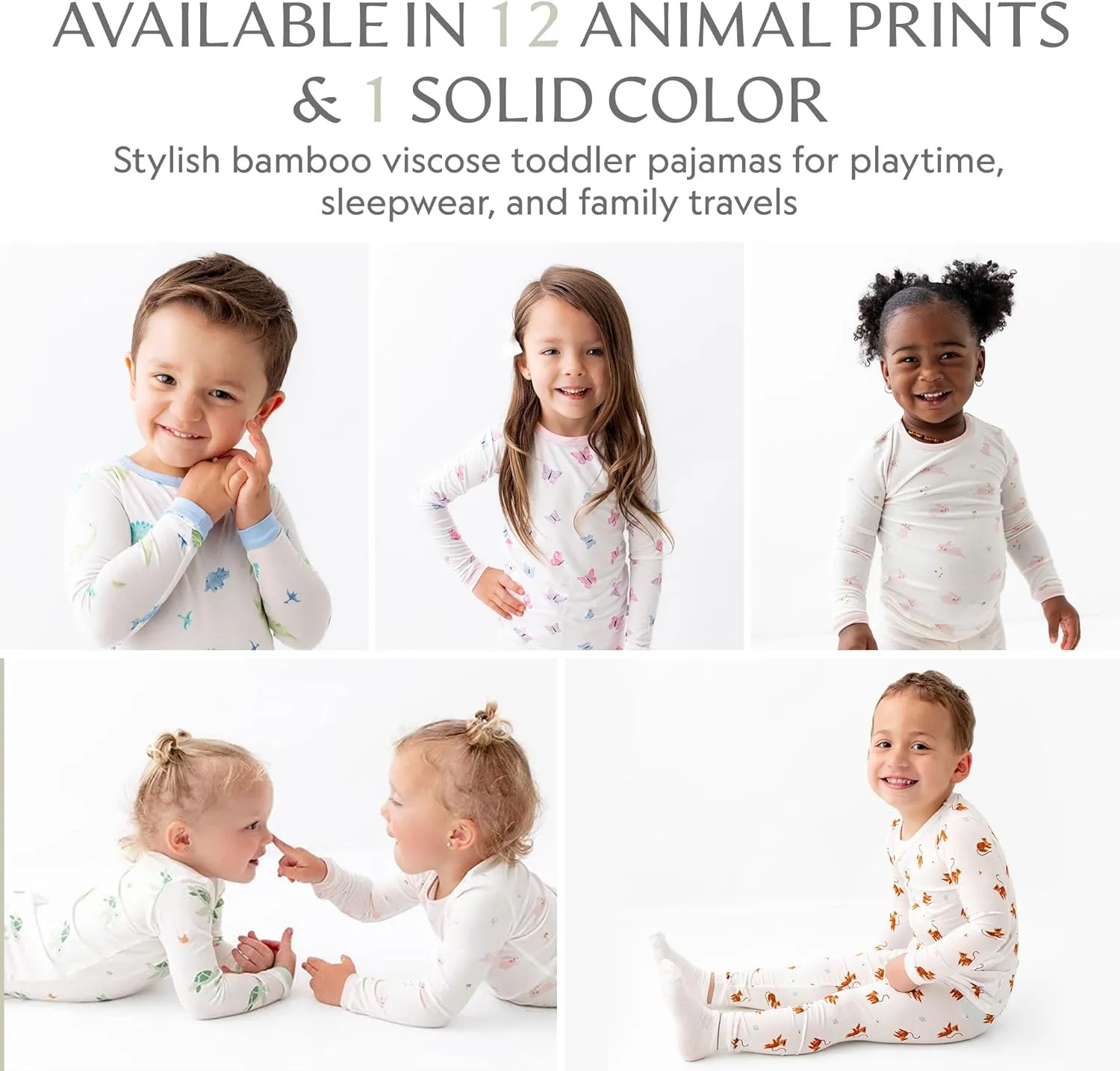 Toddler Pajamas  95% Bamboo Viscose, 5% Spandex  Soft, Breathable Long-Sleeve Pajama Set for Kids, Sleepwear, Imported