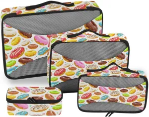 Travel Bags Organizer for Luggage Set of 4 Luggage Organizer Bags Packing Cubes for Luggage Packimg Cubes Donuts