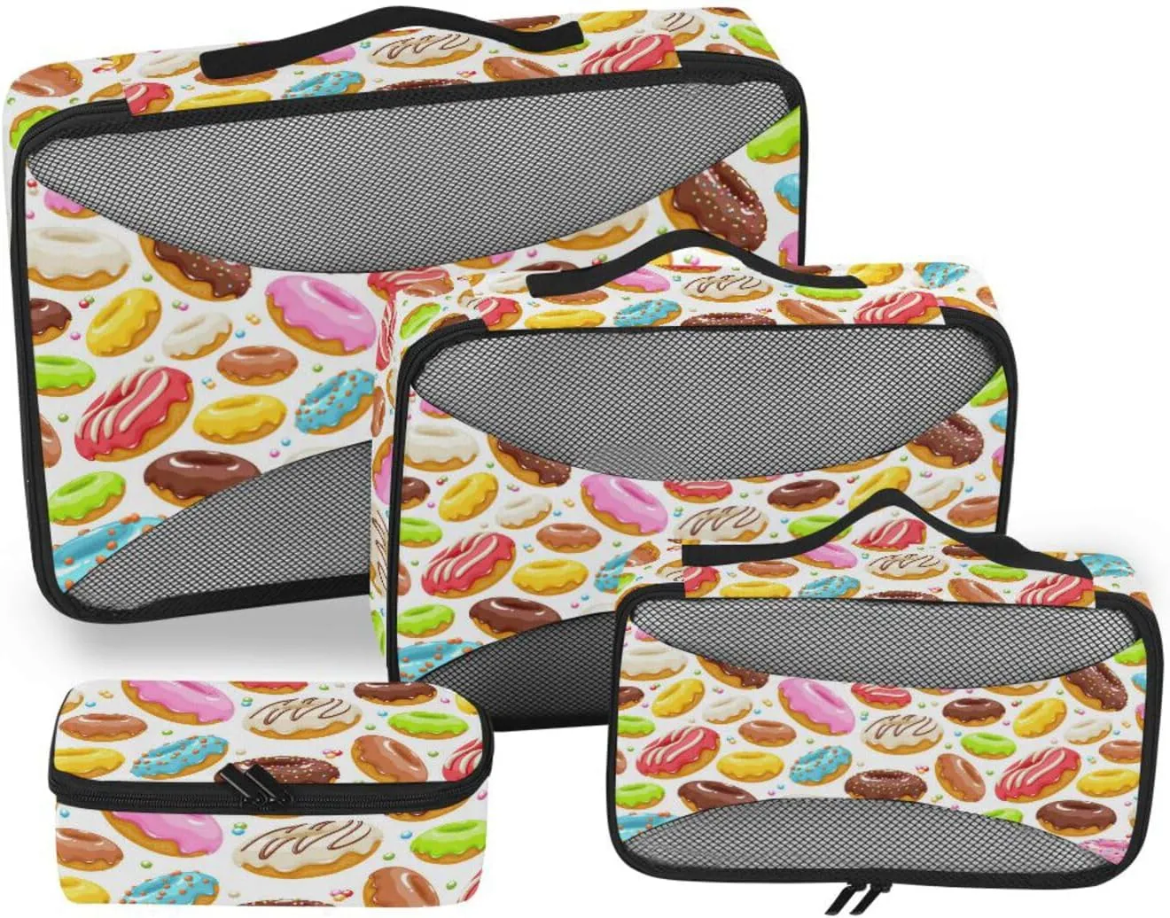 Travel Bags Organizer for Luggage Set of 4 Luggage Organizer Bags Packing Cubes for Luggage Packimg Cubes Donuts