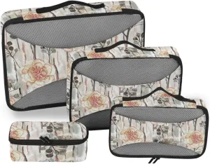 Travel Cubes 4 Set Luggage Cubes Luggage Packing Cubes for Travel Packing Cubs Watercolur Floral