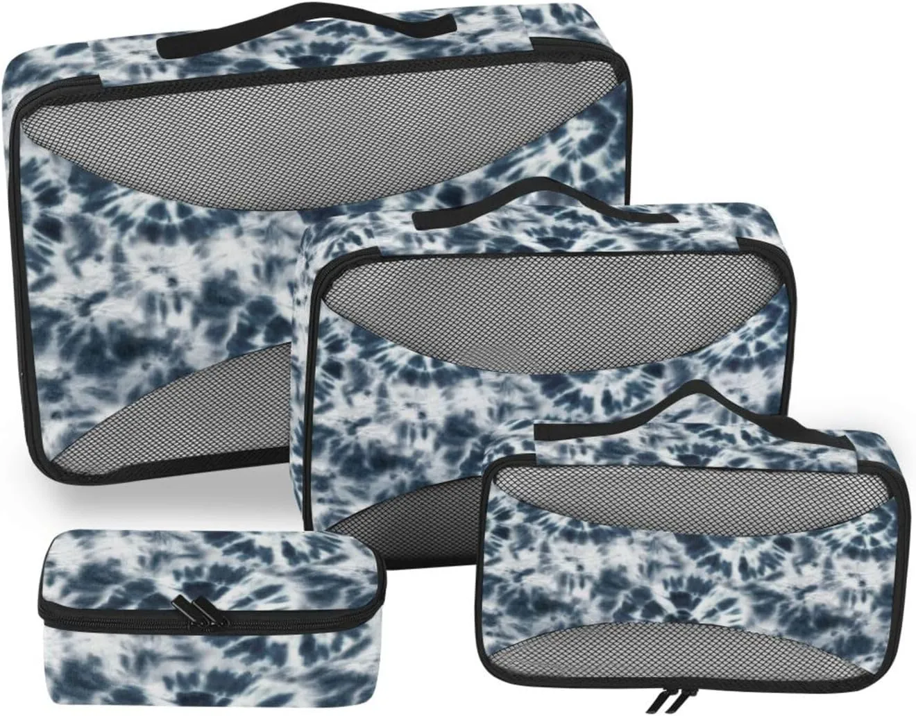 Travel Cubes for Packing 4 Set Luggage Cubes Travel Compartment Organizer Bags Packing Cube Tie Dyed