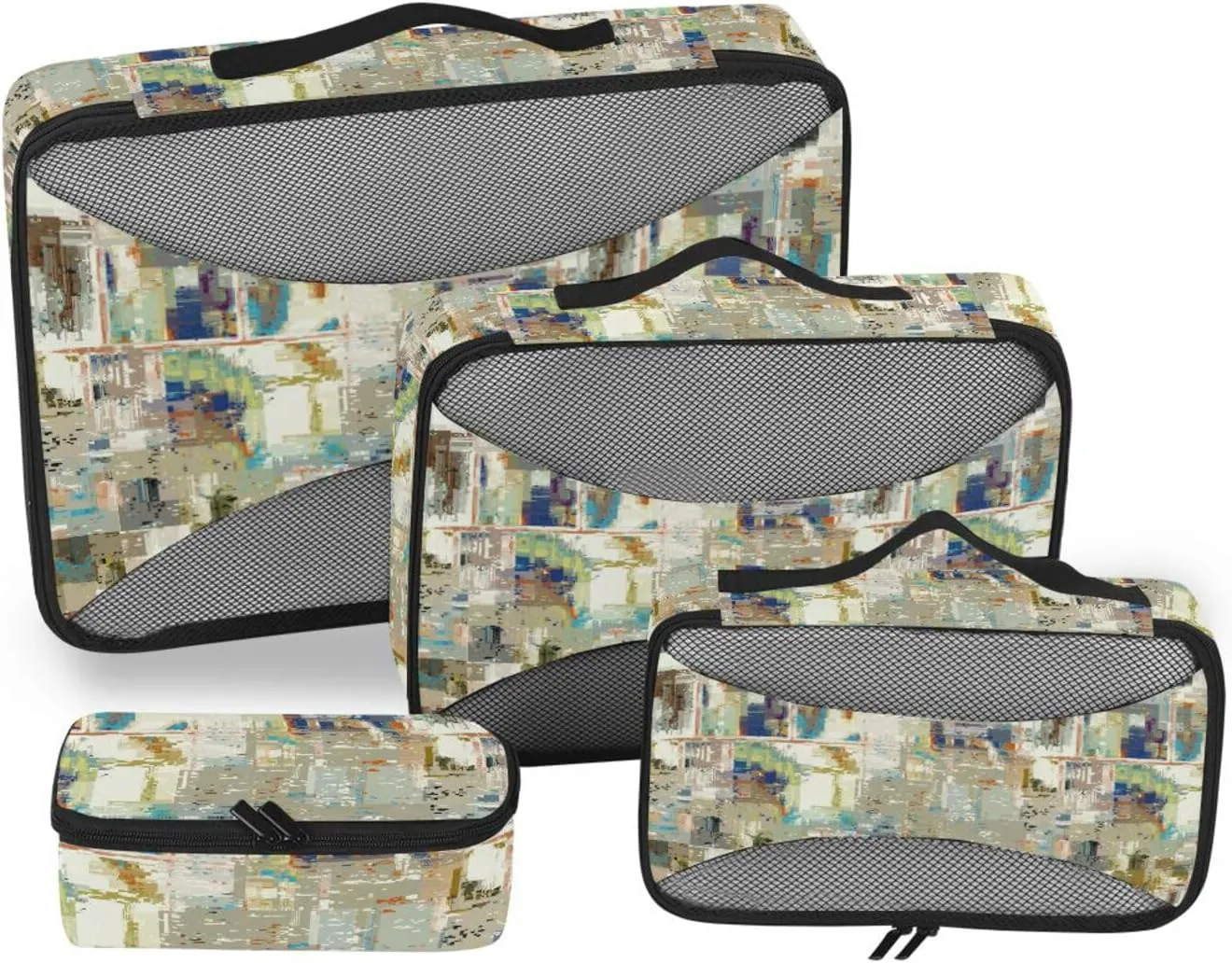 Travel Cubes for Packing 4 Set Luggage Organizer Bags Luggage Packing Cubes for Travel Paxking Cubes Grunge Texture