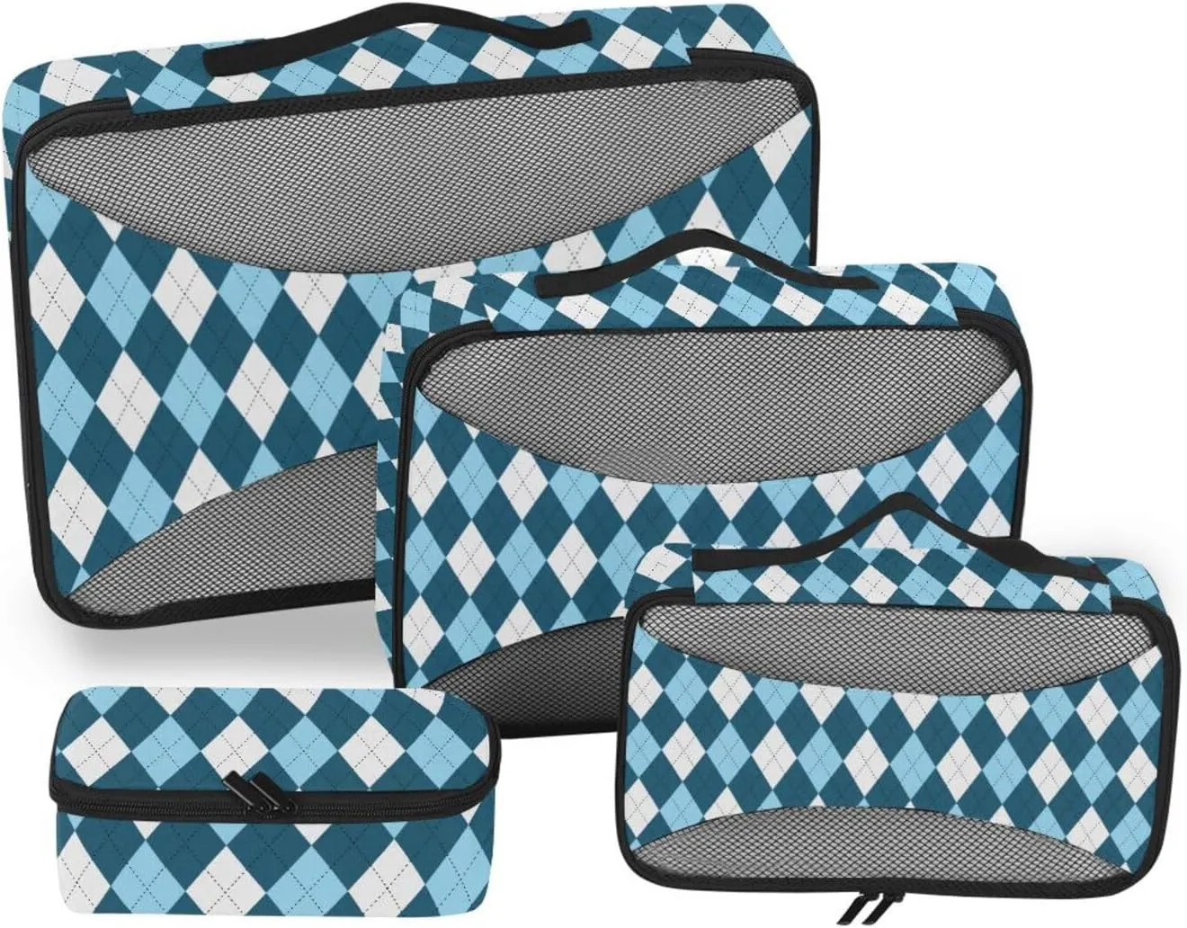Travel Cubes for Packing 4 Set Suitcase Organizer Packing Cubes for Luggage Pqcking Cubes Argyle Plaid