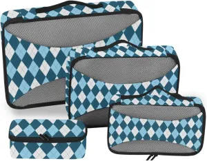 Travel Cubes for Packing 4 Set Suitcase Organizer Packing Cubes for Luggage Pqcking Cubes Argyle Plaid