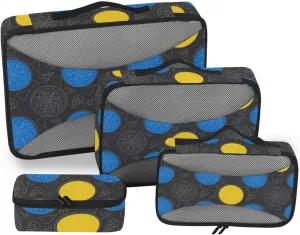 Travel Cubes for Packing Set of 4 Suitcase Organizer Bags Travel Cube Packing Cunes Fruit Slices Lemon