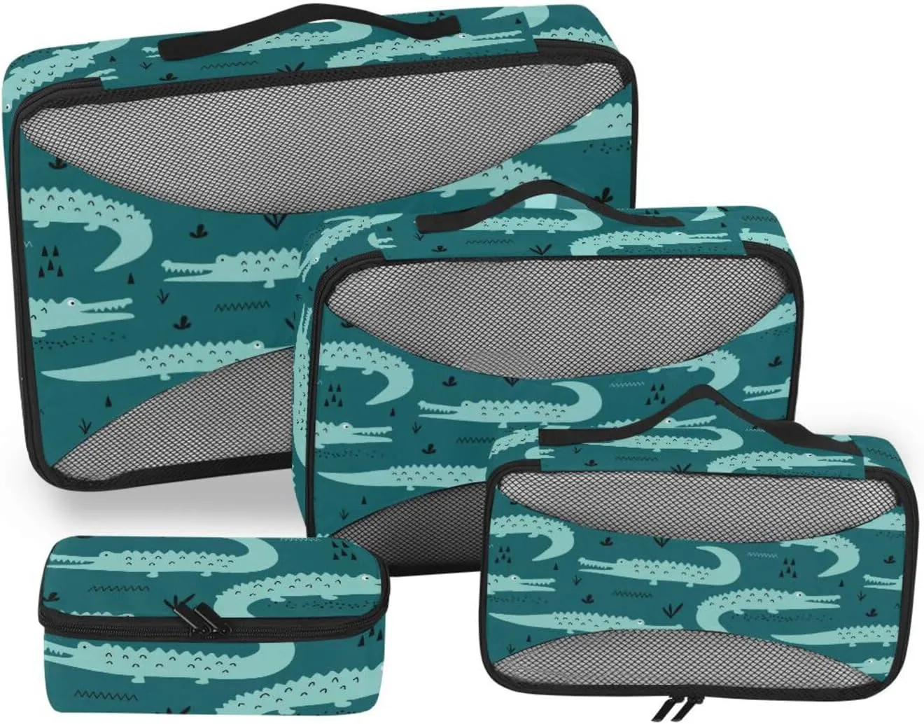 Travel Cubes Set of 4 Suitcase Organizer Bags Packing Cubes Travel Packing Cuves Cute Crocodile