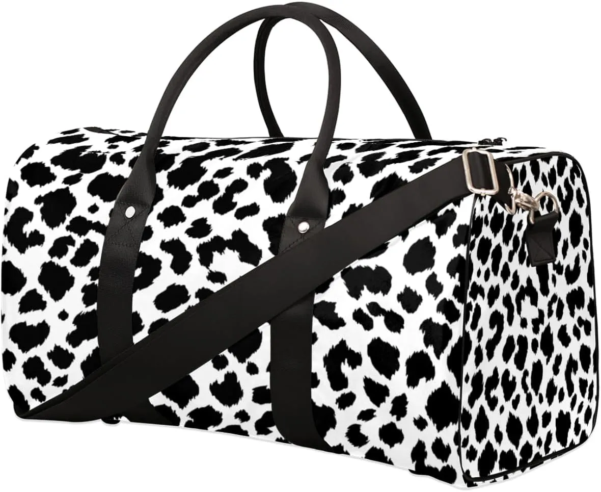 Travel Duffle Bag Women, Leopard Print Gym Bag Sports Bag, Lightweight Waterproof Foldable Overnight Bag, Carry on Shoulder Tote Bags for Hospital Maternity Mommy Gym
