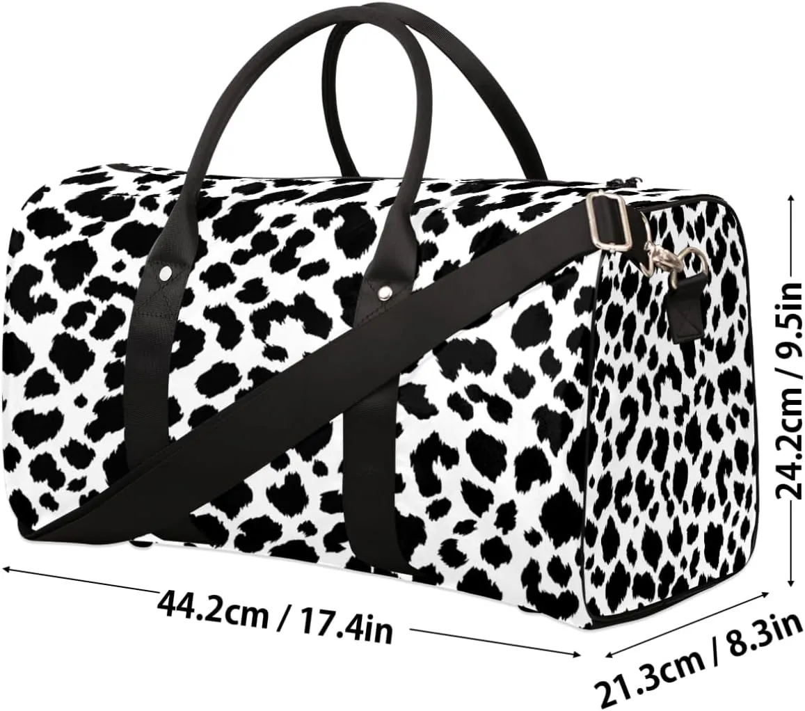 Travel Duffle Bag Women, Leopard Print Gym Bag Sports Bag, Lightweight Waterproof Foldable Overnight Bag, Carry on Shoulder Tote Bags for Hospital Maternity Mommy Gym