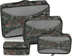 Travel Packing Cubes Set of 4 Luggage Cubes for Packing Luggage Packing Organizers Packing Cubed Camo Chameleon