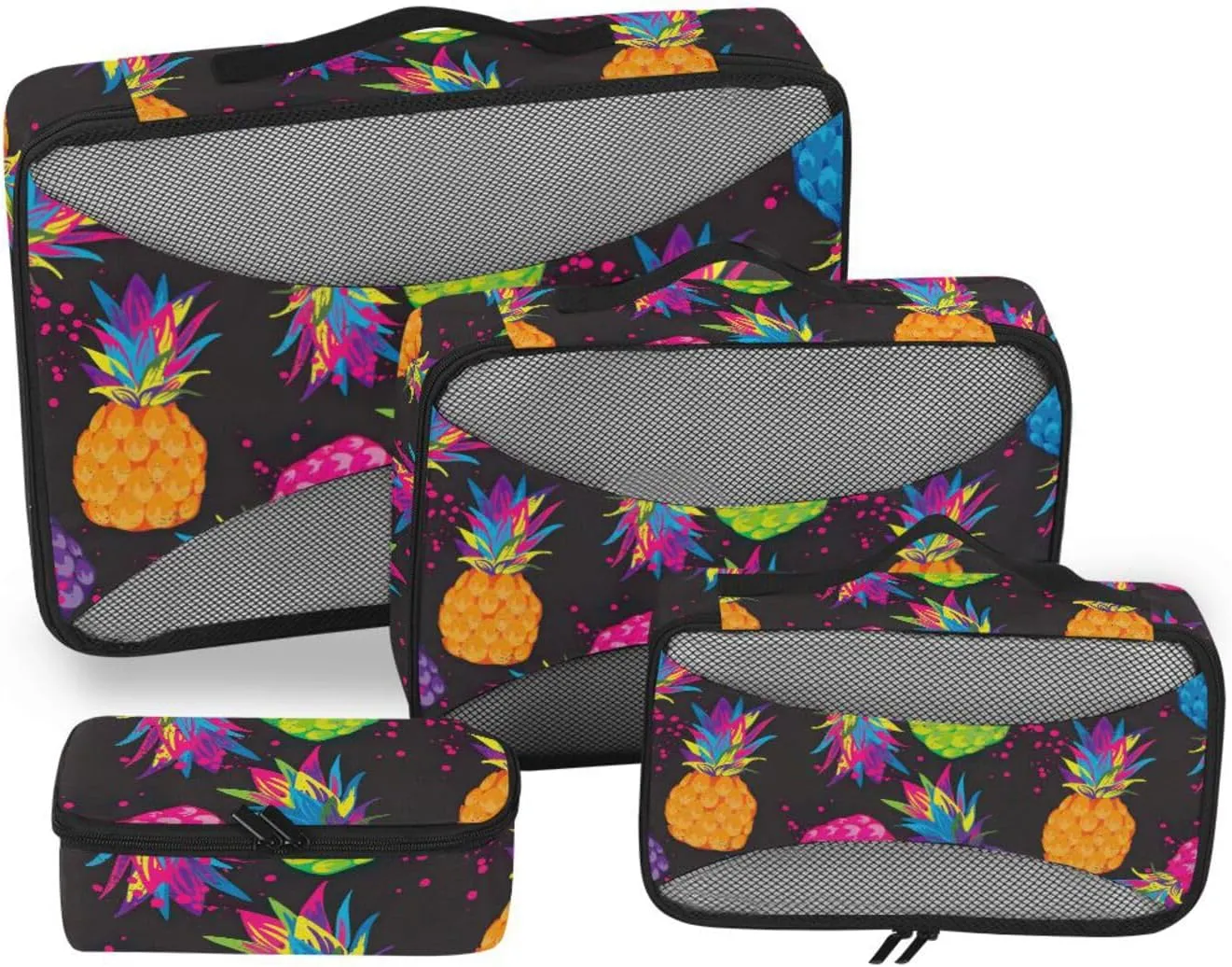 Travel Packing Cubes Set of 4 Luggage Organizers for Suitcase Travel Organizers Packing Cunes Colored Pineapple