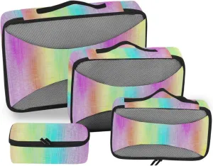 Travel Packing Organizers 4 Set Luggage Organizer Bags Suitcase Packing Cubes for Travel Pcking Cubes Gradient Print