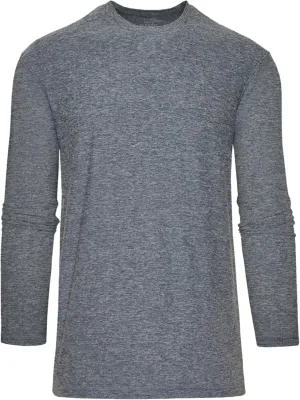 True Classic Active Long Sleeve Crew for Men, Premium Quick Dry Workout Shirts for Men, Pack of 1, Heather Navy, S