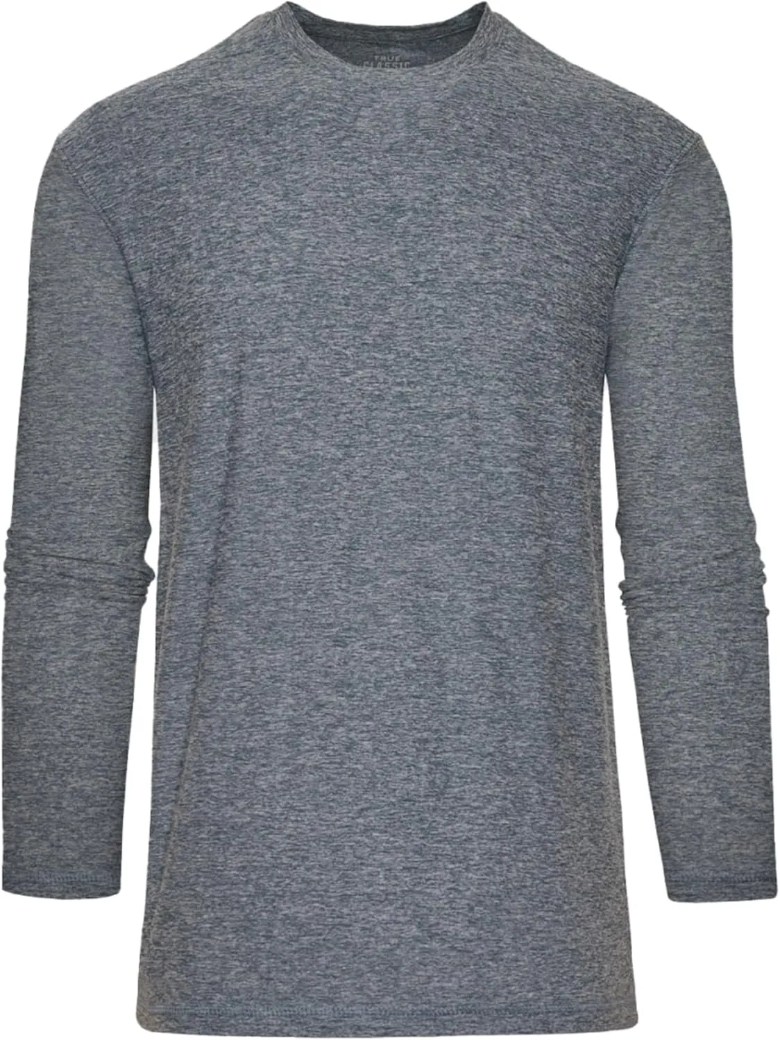 True Classic Active Long Sleeve Crew for Men, Premium Quick Dry Workout Shirts for Men, Pack of 1, Heather Navy, S