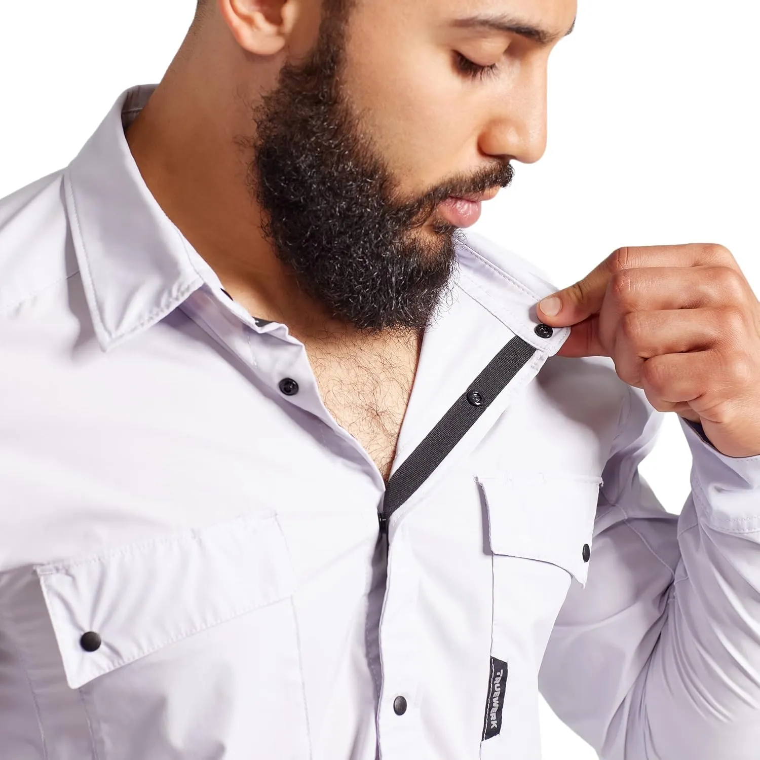 TRUEWERK Men's Cloud Work Shirt - Button Down, Lightweight, Fast-Drying, Breathable, and SPF Shirts