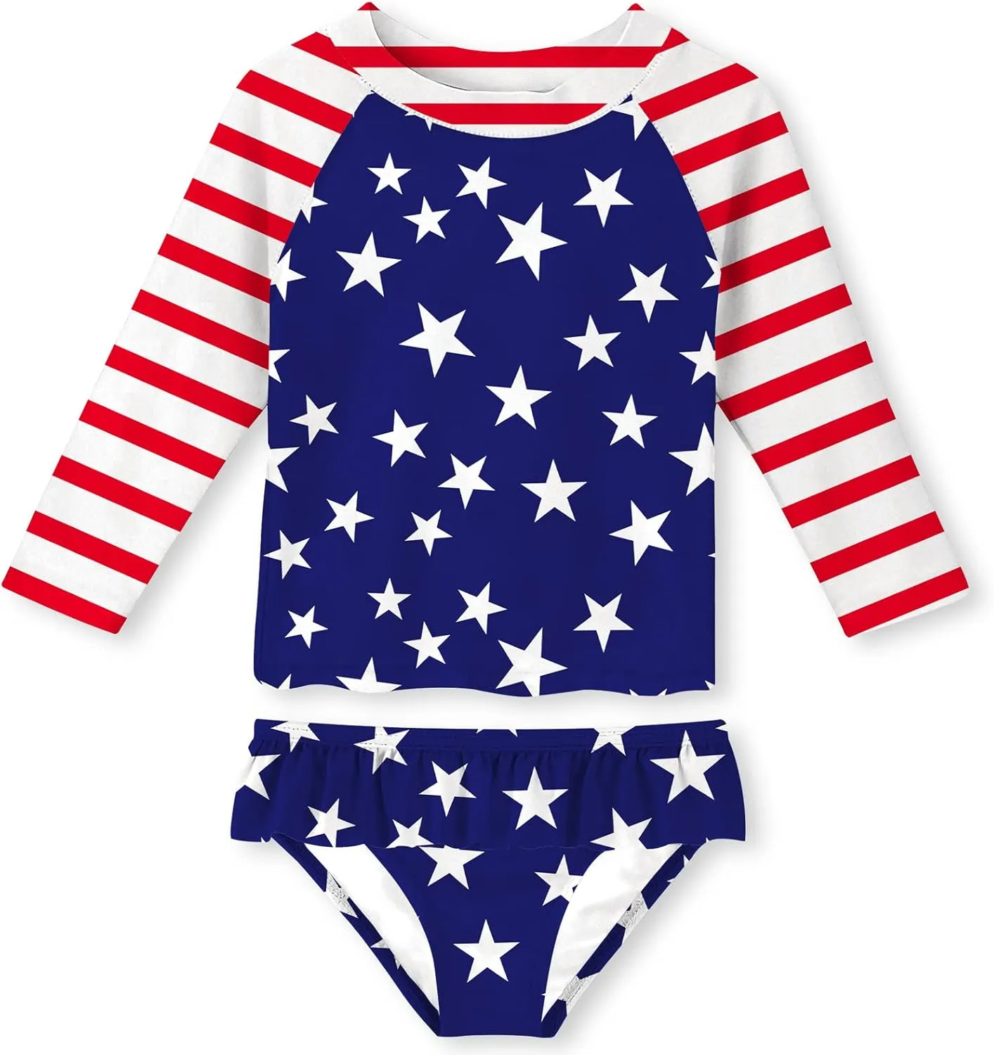 UNIFACO Toddler Girls Swimsuit Rashguard Set Summer Beach Breathable Tankini with UPF 50  Sun Protection 2-8T