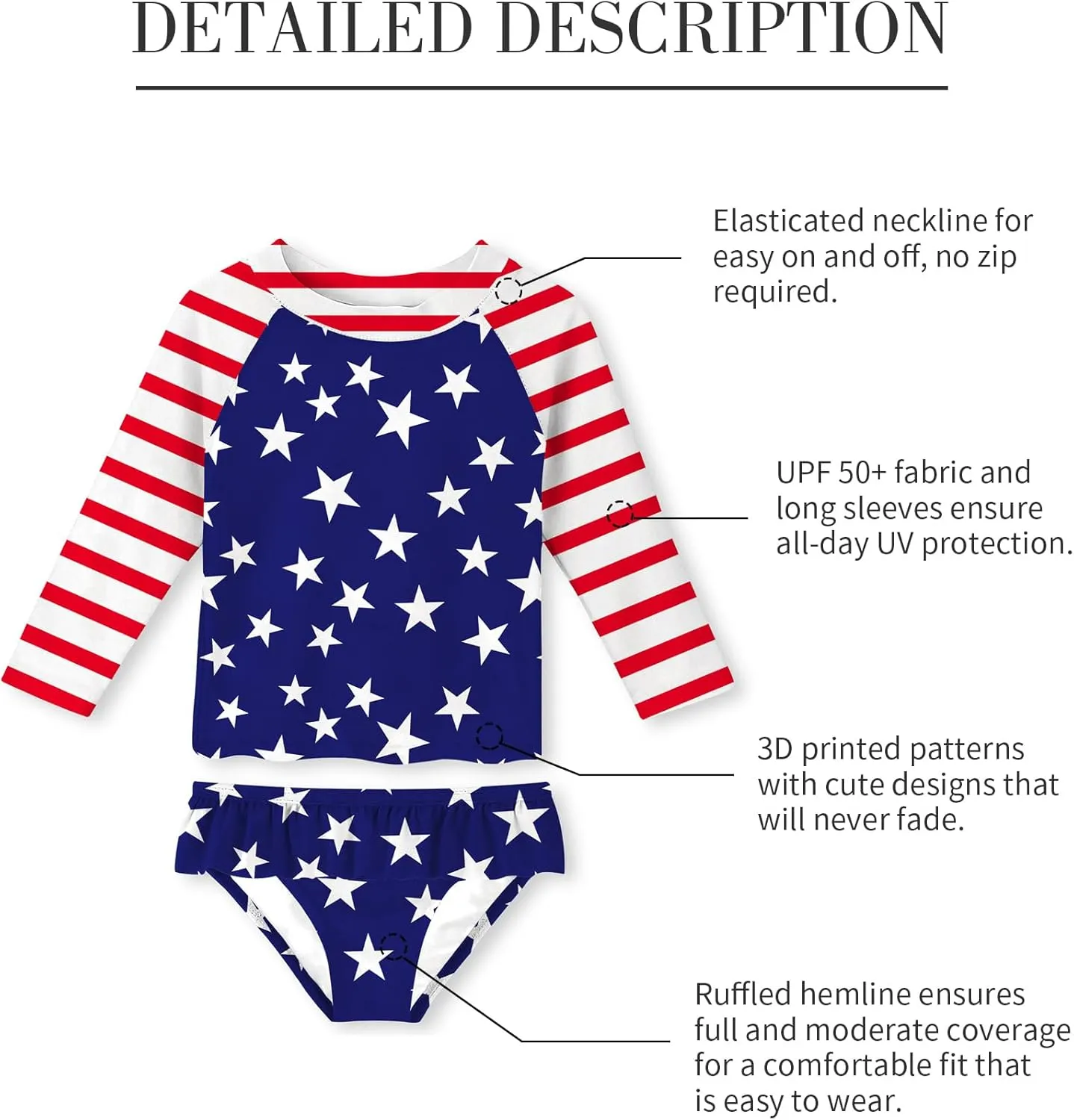 UNIFACO Toddler Girls Swimsuit Rashguard Set Summer Beach Breathable Tankini with UPF 50  Sun Protection 2-8T