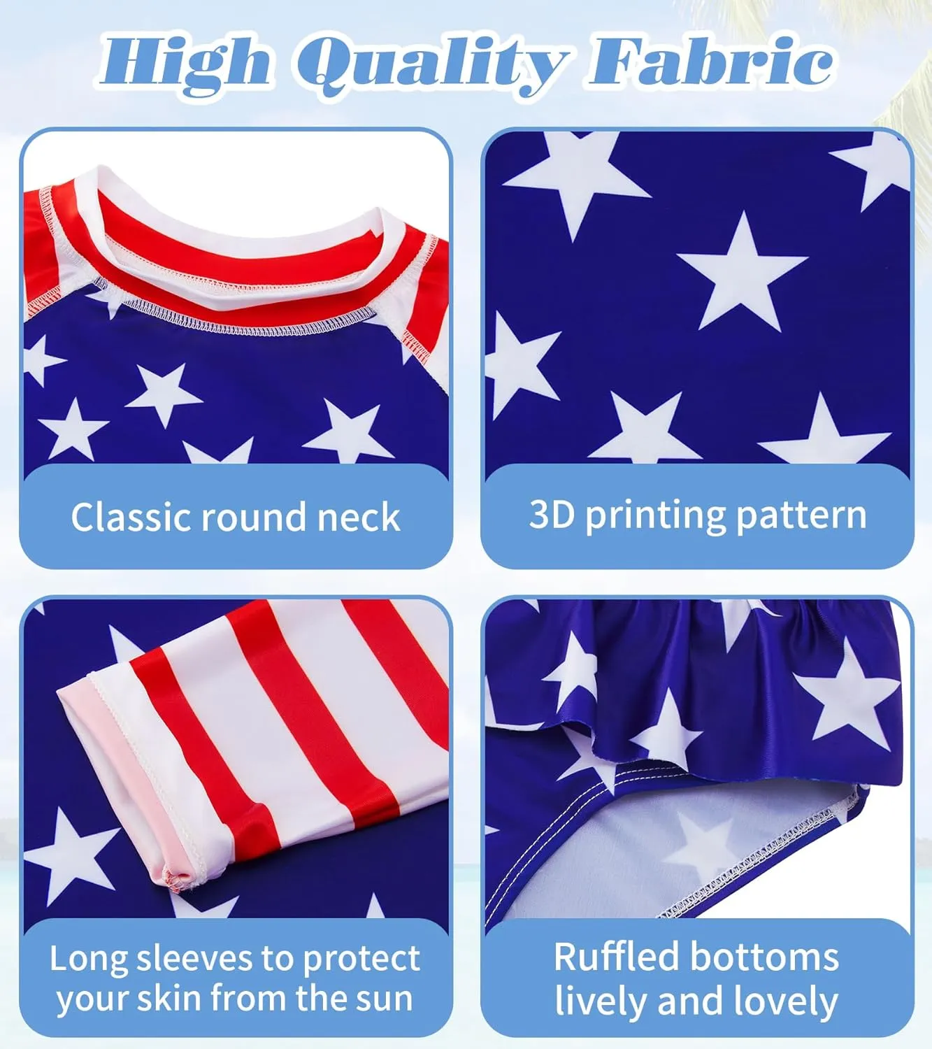 UNIFACO Toddler Girls Swimsuit Rashguard Set Summer Beach Breathable Tankini with UPF 50  Sun Protection 2-8T