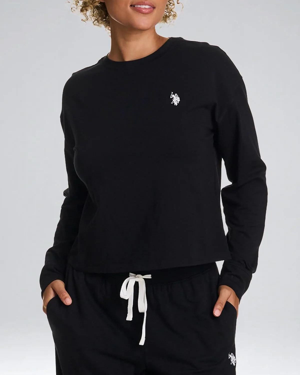 U.S. Polo Assn. Lounge Sets for Women, Tracksuit Sets for Women 2 Piece with Top and Wide Leg Sweatpants for Spring
