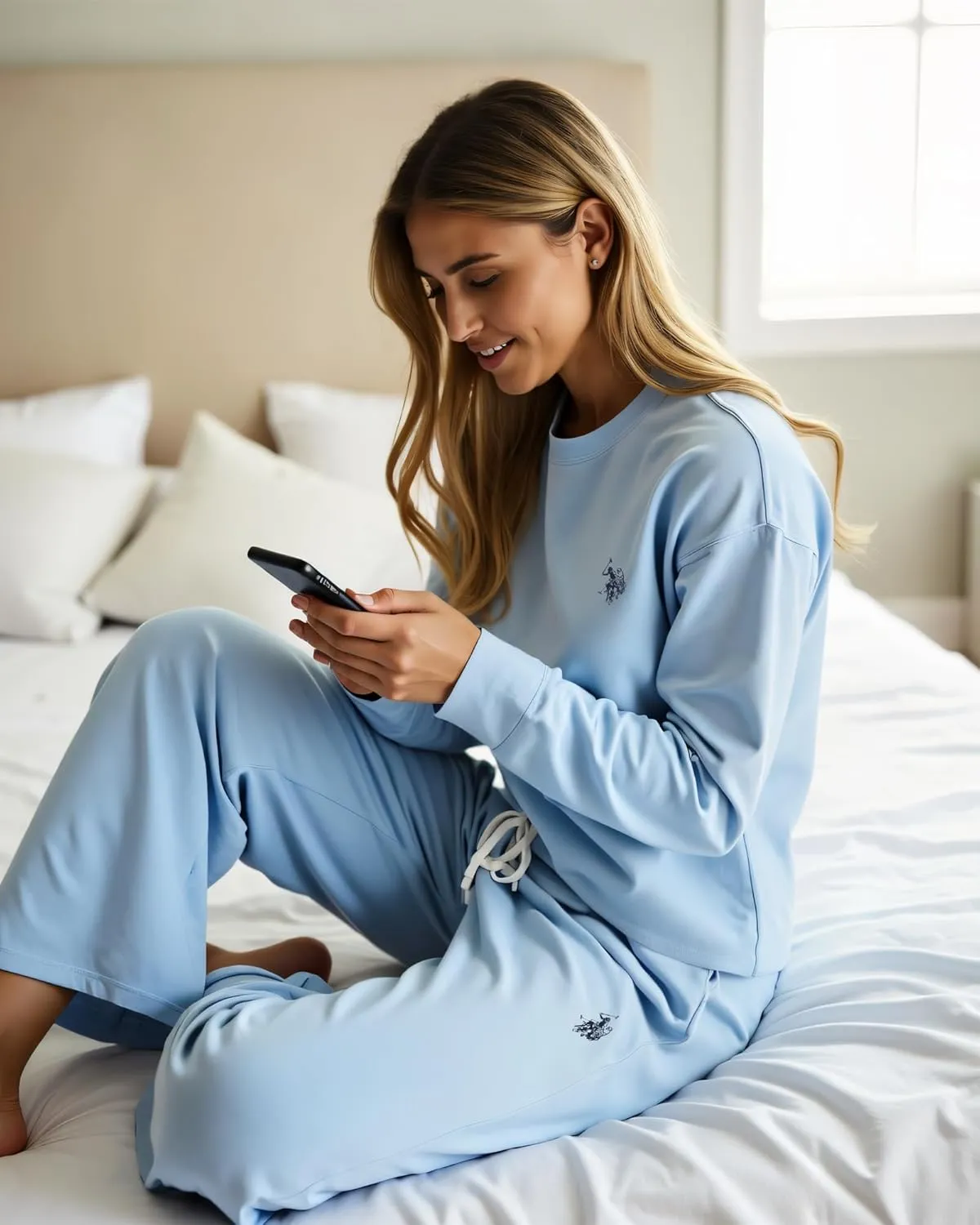 U.S. Polo Assn. Lounge Sets for Women, Tracksuit Sets for Women 2 Piece with Top and Wide Leg Sweatpants for Spring