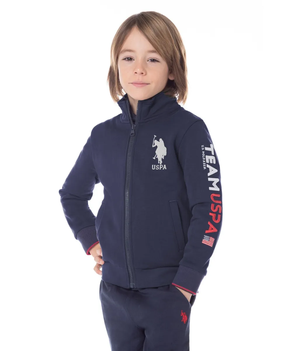 US POLO KIDS SWEATSHIRT WITH ZIP CLOSURE