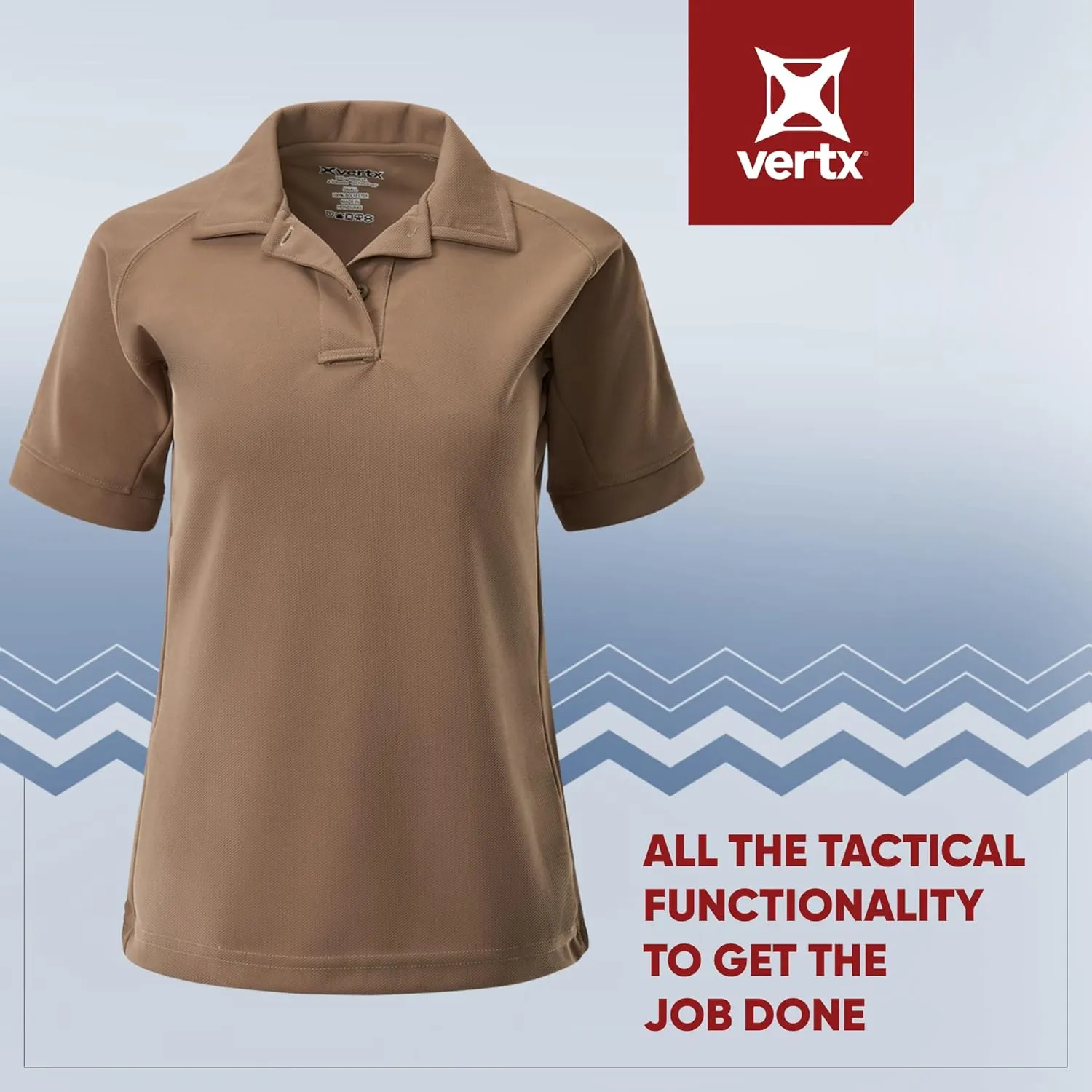 Vertx Womens Tactical Polo Shirt, Short Sleeve, Breathable, Outdoor Tactical Clothing Gear for Active Missions, Relaxed Fit
