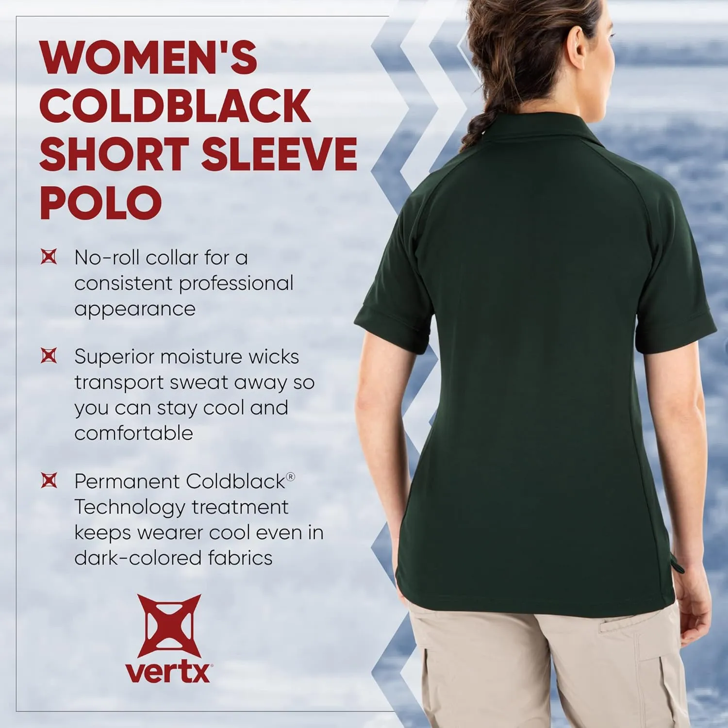 Vertx Womens Tactical Polo Shirt, Short Sleeve, Breathable, Outdoor Tactical Clothing Gear for Active Missions, Relaxed Fit