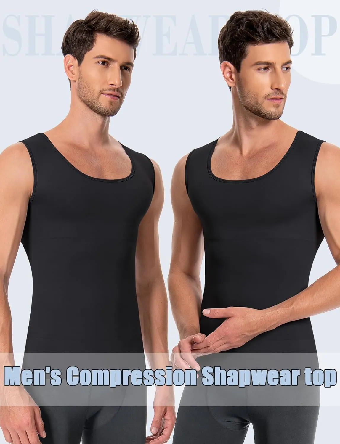 VVX Compression Shirt Men Sleeveless Slimming Undershirt Shapewear Tummy Control Body Shaper Seamless Tank Top