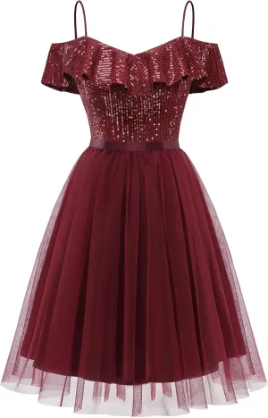 Wedtrend Women's Sequin Dress Sparkly Homecoming Dress Semi Formal Dresses Glitter Short Cocktail Dresses