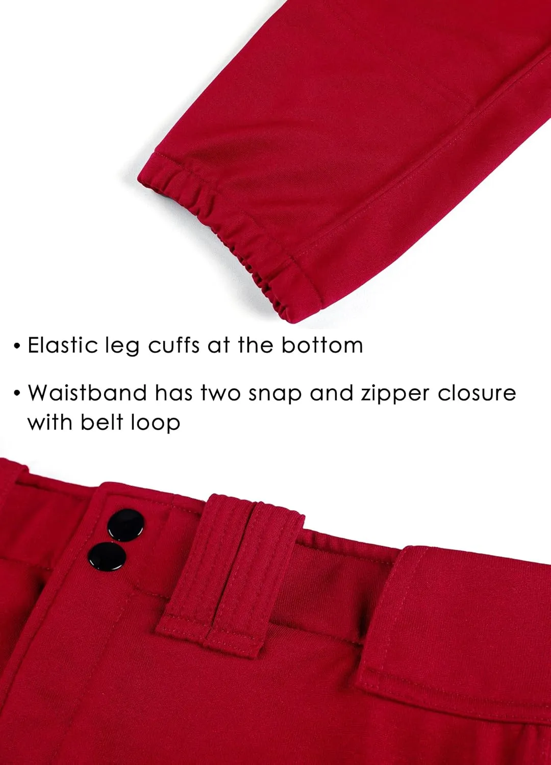 Willit Girls' Softball Pants Kids' Youth Baseball Pant Belted Low Rise Fastpitch Pants with Pockets
