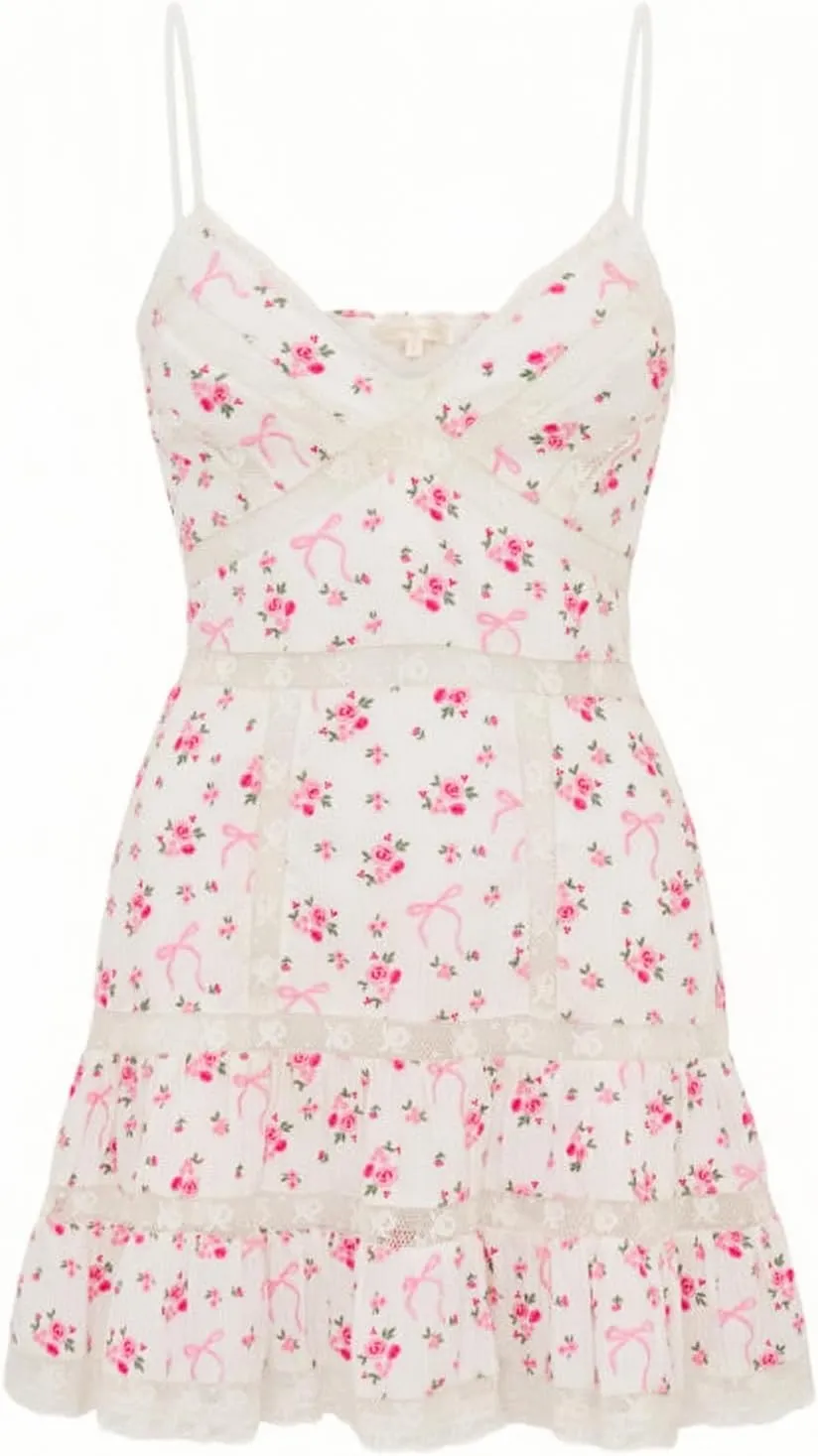 Women Lace V Neck Short Dress Spaghetti Strap Backless Sleeveless Mini Dress Cinched Waist Flowy Beach Dresses