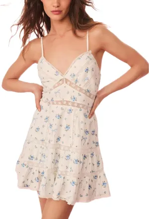 Women Lace V Neck Short Dress Spaghetti Strap Backless Sleeveless Mini Dress Cinched Waist Flowy Beach Dresses