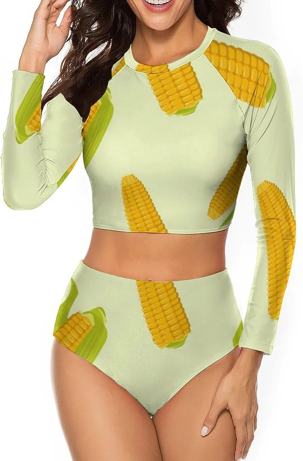 Women Long Sleeve Rash Guard Sun Protection Swim Shirts and Bottom Tankini