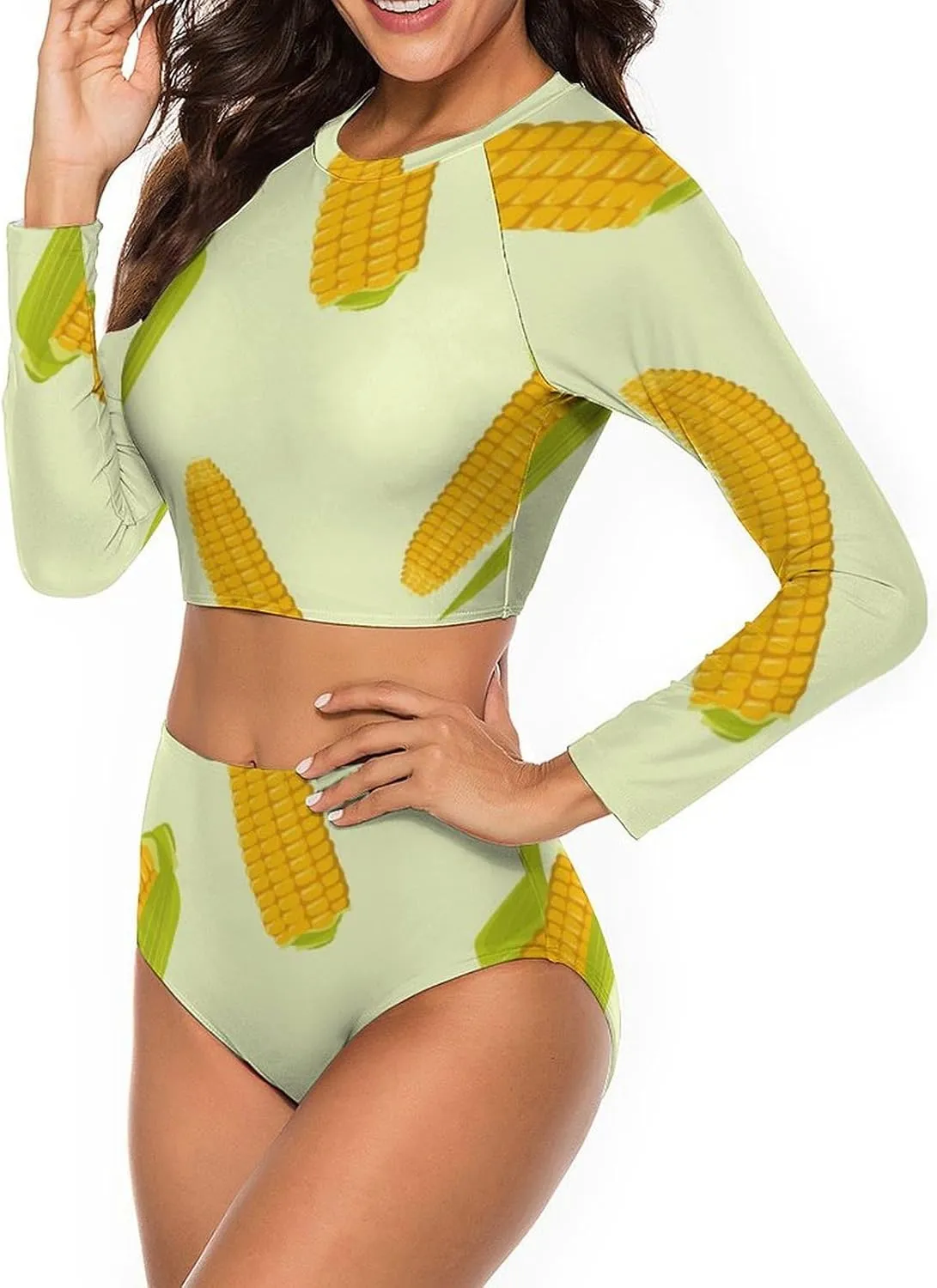 Women Long Sleeve Rash Guard Sun Protection Swim Shirts and Bottom Tankini