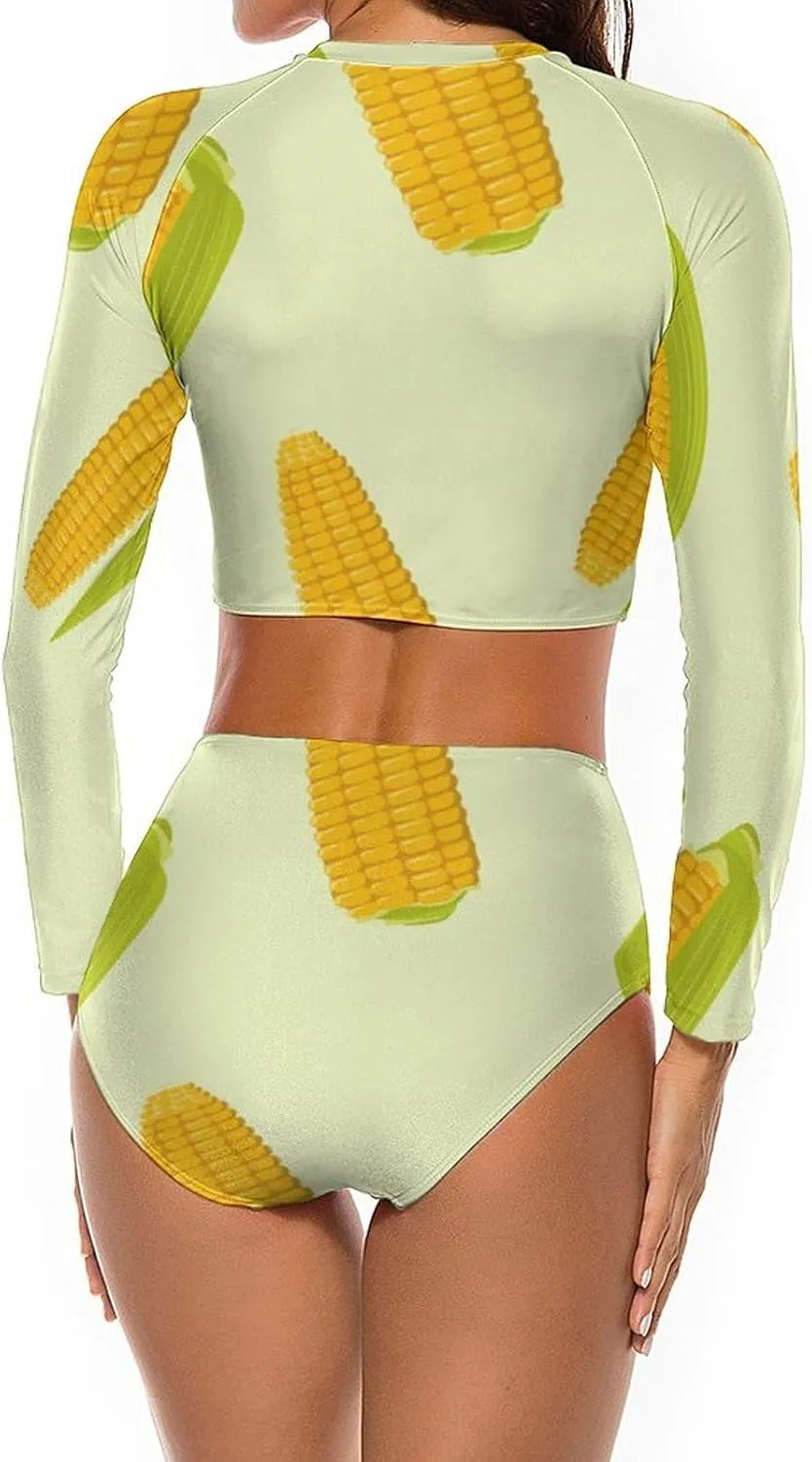 Women Long Sleeve Rash Guard Sun Protection Swim Shirts and Bottom Tankini