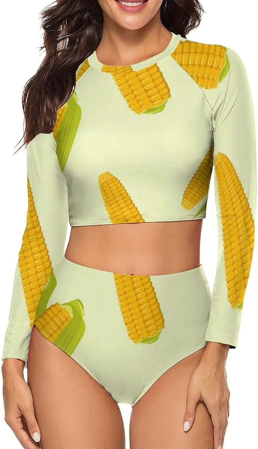 Women Long Sleeve Rash Guard Sun Protection Swim Shirts and Bottom Tankini
