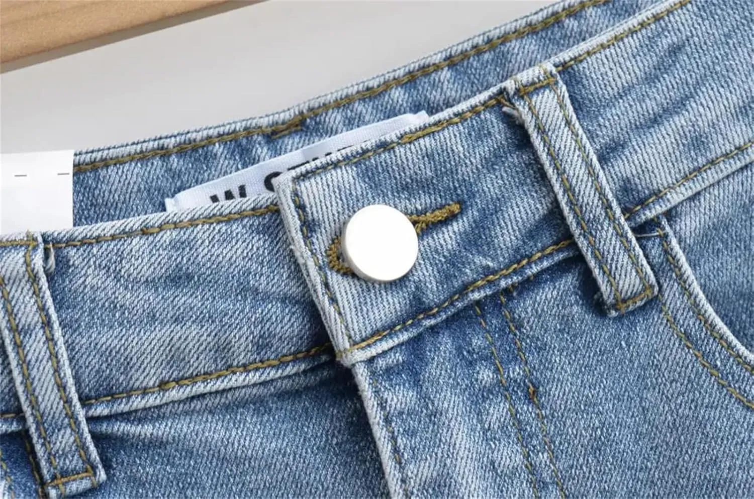 Women Summer Midi Denim Skirts Vintage High Waisted Sexy Side Slits Straight Jeans Skirt