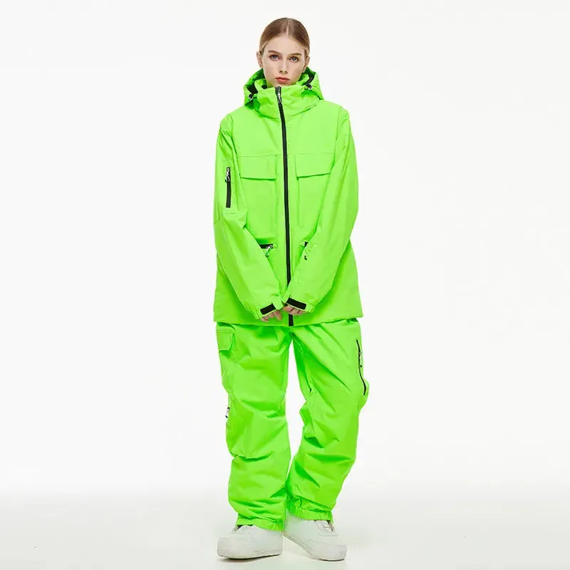 Women Winter Ski Jacket & Pants Outdoor Baggy Snowsuits