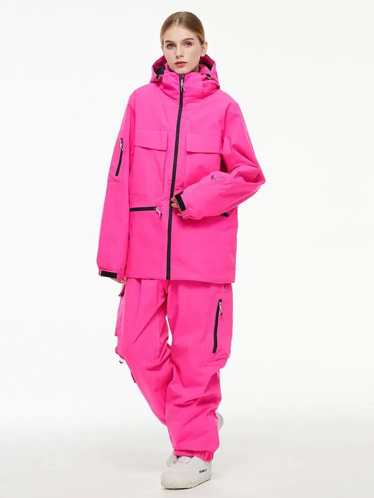 Women Winter Ski Jacket & Pants Outdoor Baggy Snowsuits
