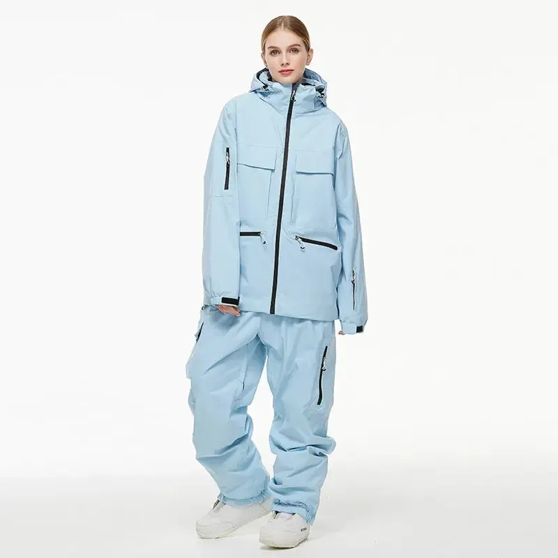 Women Winter Ski Jacket & Pants Outdoor Baggy Snowsuits