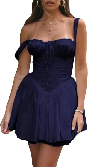 Women Y2k Long Sleeve Dress See Through Lace Mini Dress Bodycon Backless Corset Short Dress Low Cut Vintage Clubwear