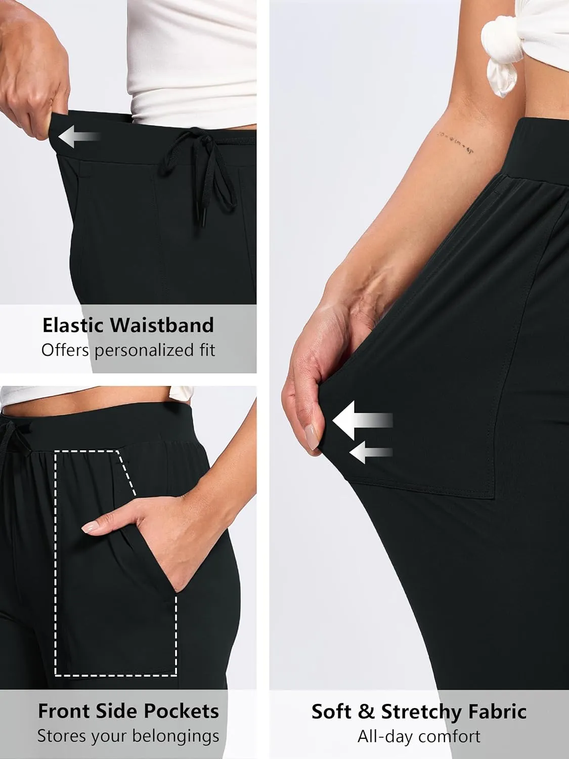 Women's 31"/33"/35"/37" Tall Inseam Joggers Running Sweatpants Pockets Tapered Athletic Workout Lounge Pants