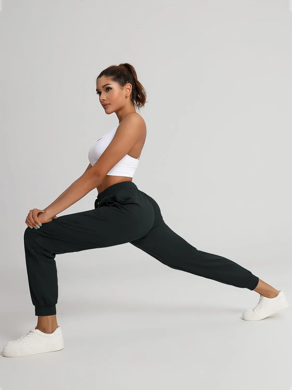 Women's 31"/33"/35"/37" Tall Inseam Joggers Running Sweatpants Pockets Tapered Athletic Workout Lounge Pants