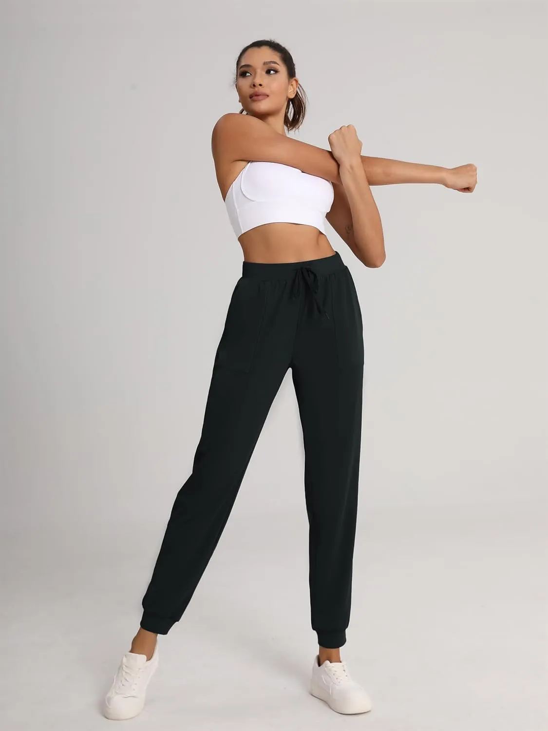 Women's 31"/33"/35"/37" Tall Inseam Joggers Running Sweatpants Pockets Tapered Athletic Workout Lounge Pants