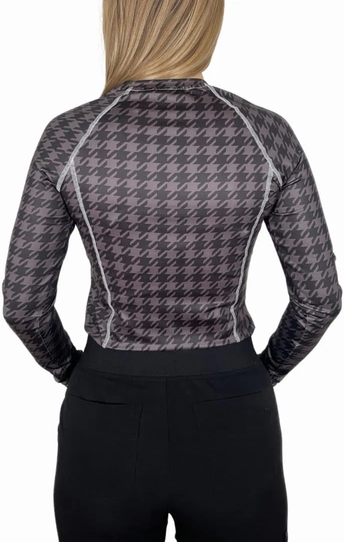 Womens Athletic Underscrub Top  Long Sleeve, Base layer, Multicolor Designs, Breathable, Stretch Fabric.