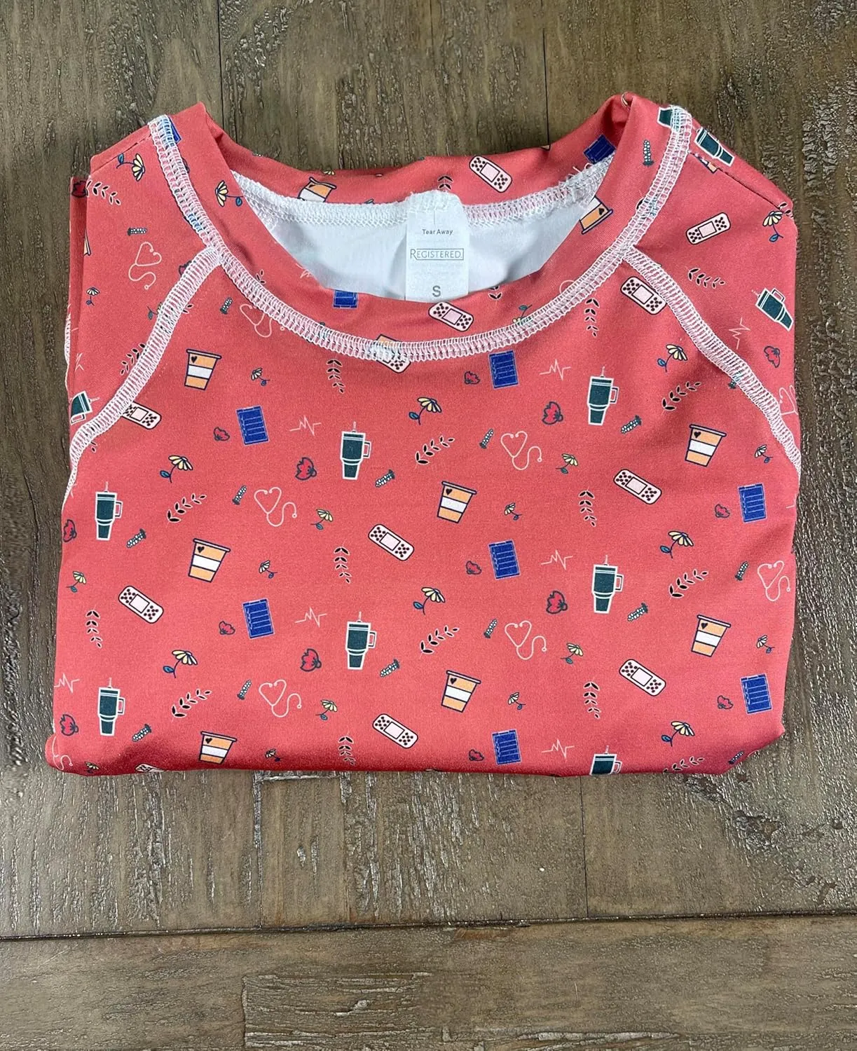 Womens Athletic Underscrub Top  Long Sleeve, Base layer, Multicolor Designs, Breathable, Stretch Fabric.