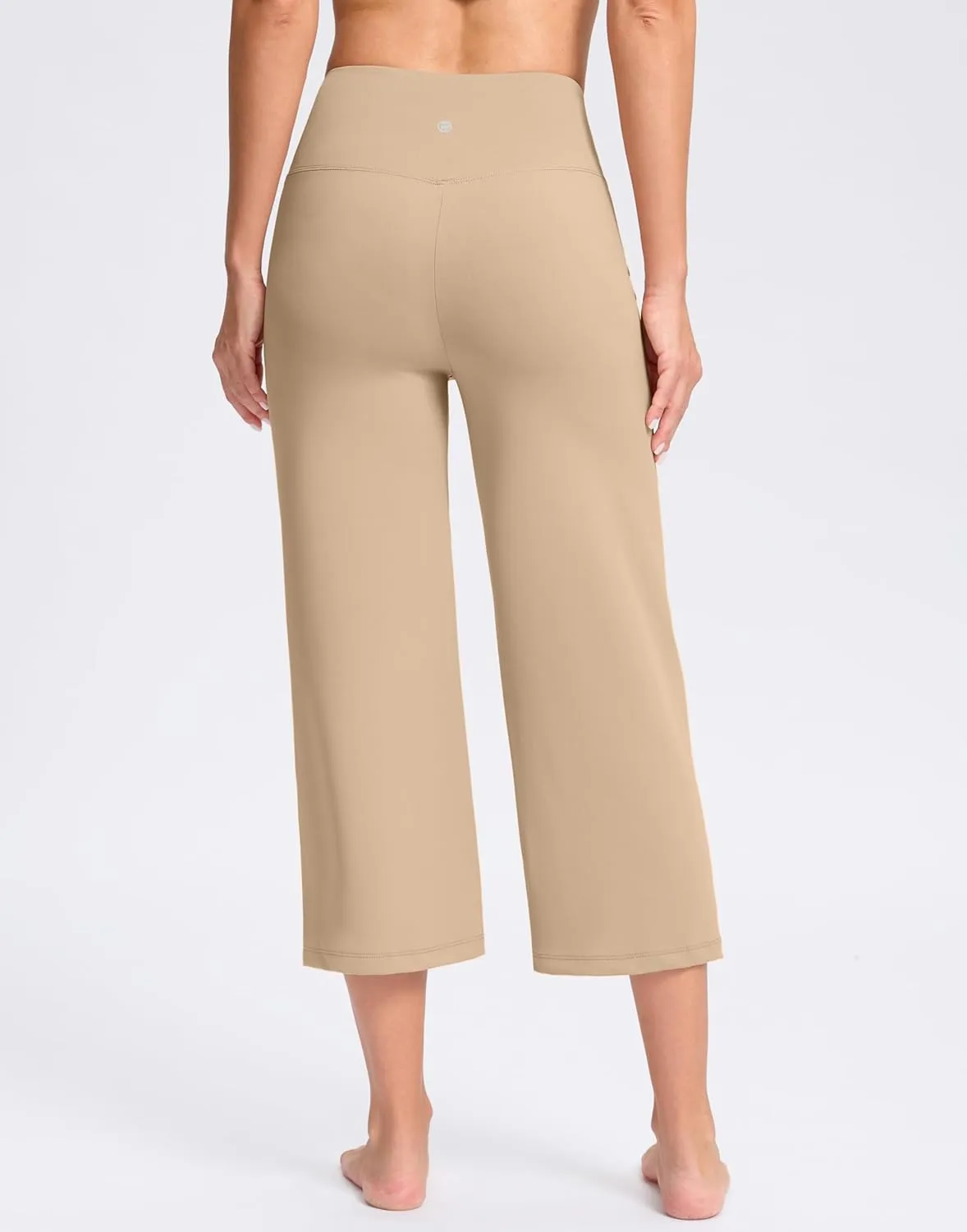 Women's Capri Pants with Pockets High Waist Yoga Pants Wide Leg Workout Crop Summer Pants for Casual, Travel, Exercise