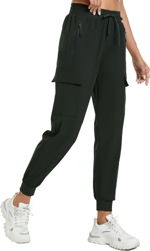 Womens Cargo Pants with Pocket Quick Dry Workout Athletic Joggers Drawstring Travel Casual Outdoor Camping Hiking Pants